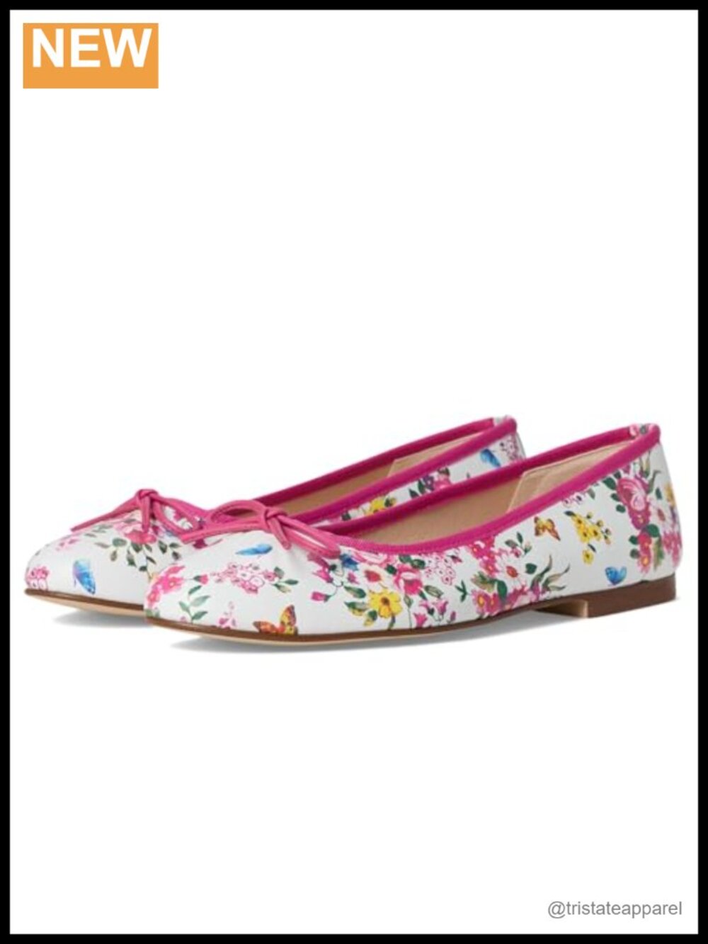 Ballet Flats Slip-On Leather Lining Floral Style Casual